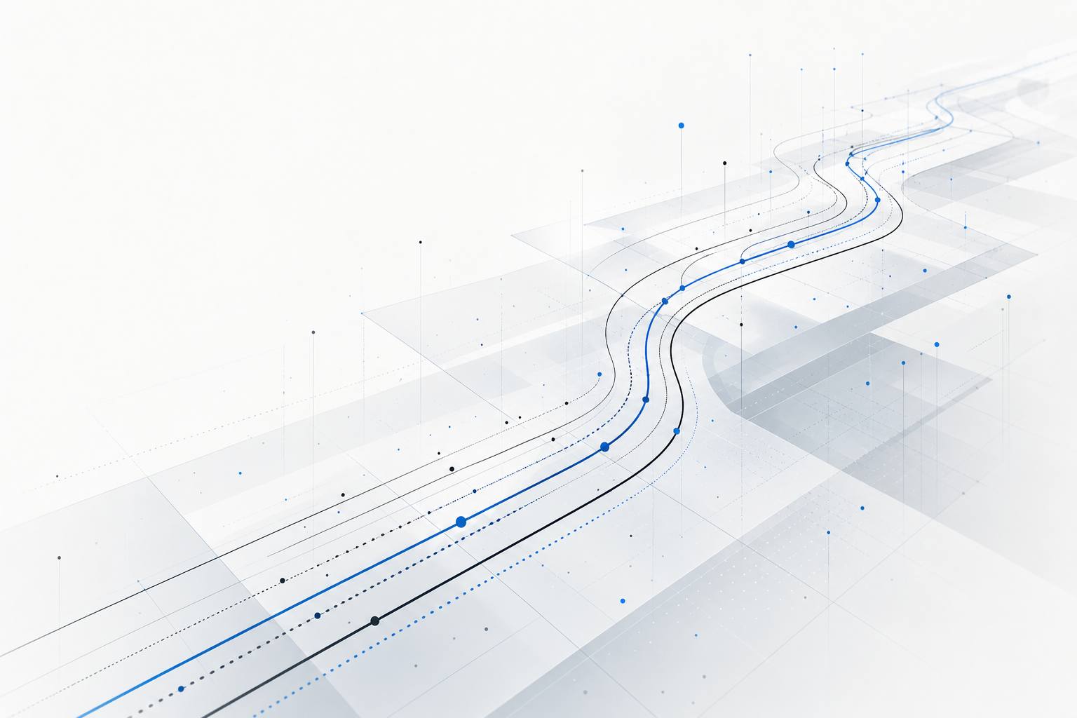 Abstract visualization of public signal paths and trace lines.